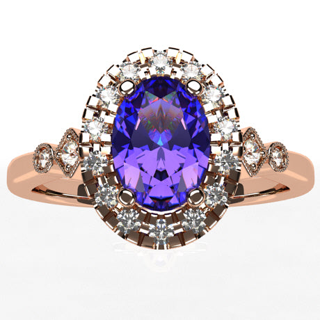 Bague tanzanite best sale or rose